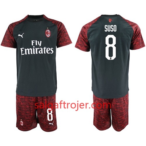 AC Milan Fodboldtrøjer Suso 8 Børn 3. sæt 2018/19 Kort ærmer AC Milan Fodboldtrøjer Suso 8 Børn 3. sæt 2018/19 Kort ærmer